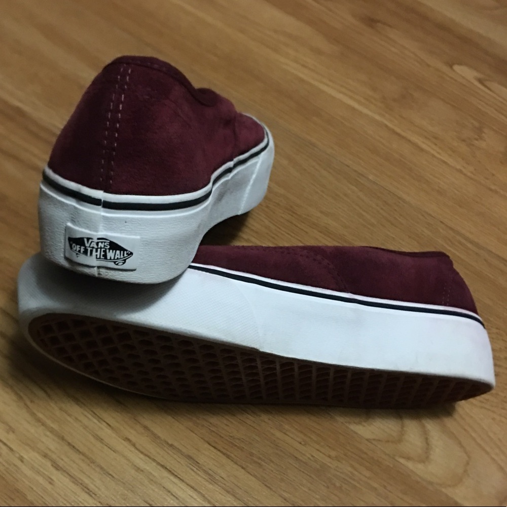 Suede Burgundy Platform Classic Vans